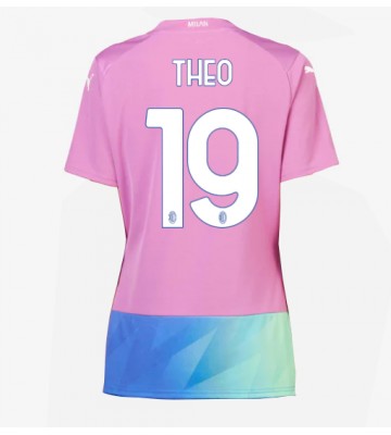 AC Milan Theo Hernandez #19 Tercera Equipación Mujer 2023-24 Manga Corta